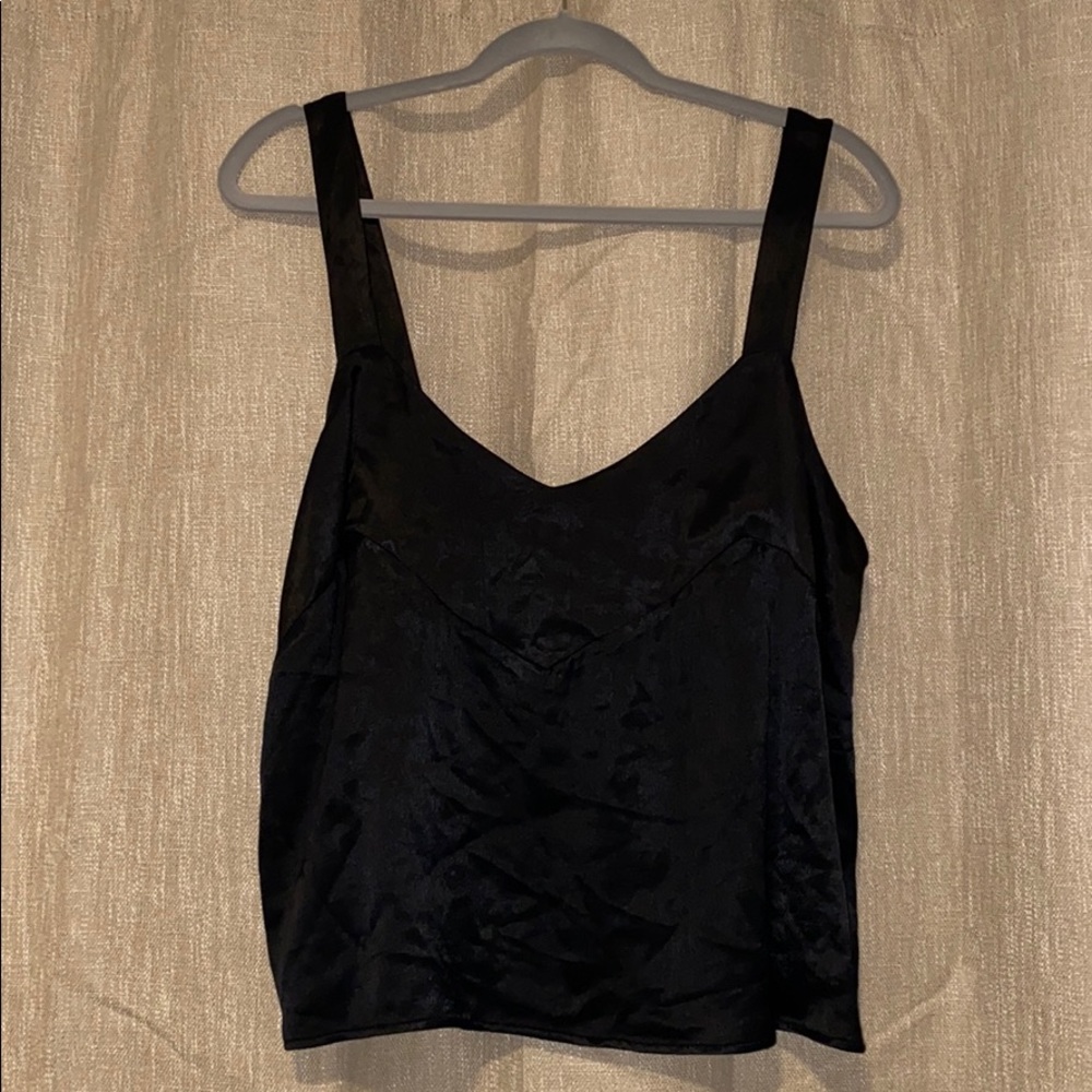 Zara Black Satin Tank
